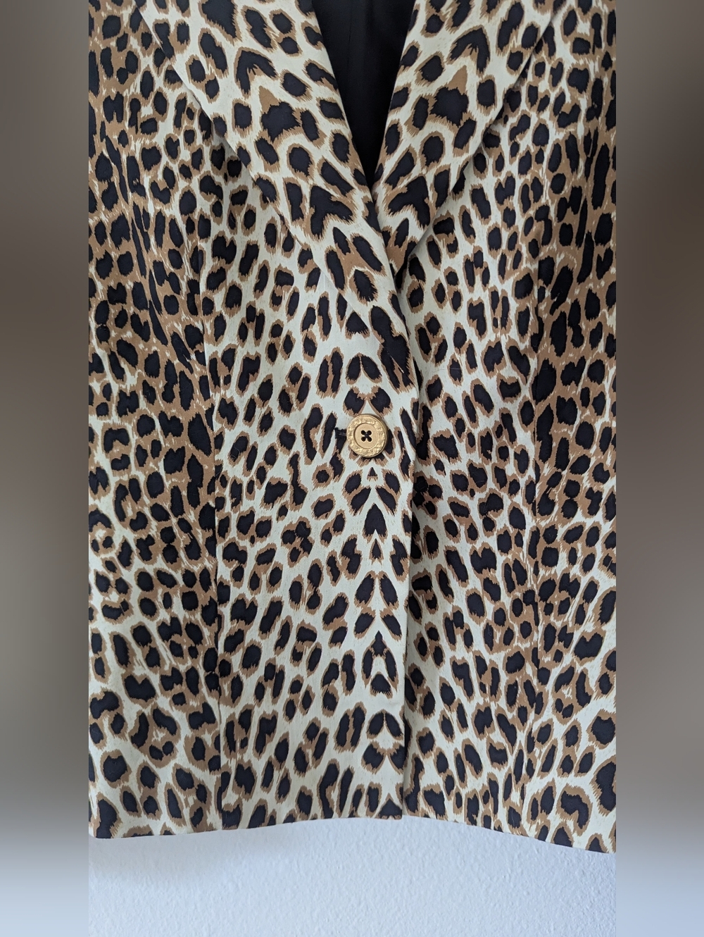 Leopard Print Women's Blazer Jacket - Brown/Black - Picture 2 of 7